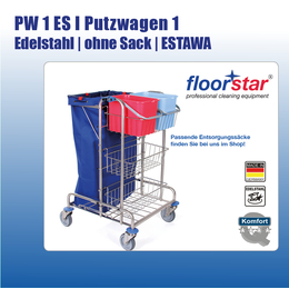 PW 1 ES I Putzwagen 1 - Edelstahl (ohne Sack) ESTAWA I...