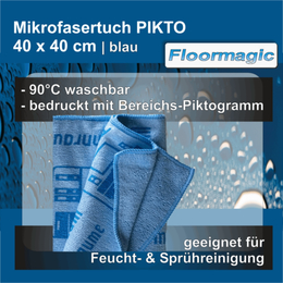 Mikrofasertuch PIKTO blau 40x40 cm I Floormagic