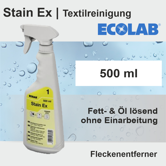 Stain Ex 1 I 0,5l Fleckenentferner gegen Fett -/lhaltige Flecken I Ecolab