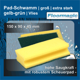 Pad-Schwamm gro Vlies extra stark 150 x 90 x 45 mm...
