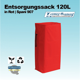 Entsorgungsack 120 l in rot Spani 907 I Trolley-System