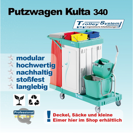 Reinigungswagen Kulta 340 aus hochwertigen Kunststoff I Trolley-System