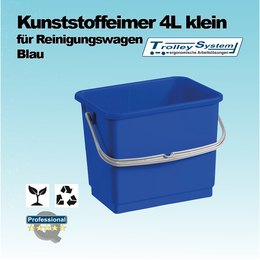 Kunststoffeimer 4l klein fr Reinigungswagen in blau I...