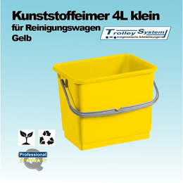 Kunststoffeimer 4l klein fr Reinigungswagen in gelb I...